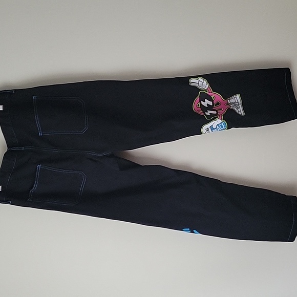 Bershka Men's Black Graffiti Jeans- Size 32 - Picture 5 of 12